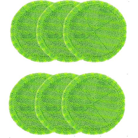 Lot de 6 tampons en microfibre de 16 cm pour balai Hurricane Floating Mop M30457 16 cm - Universel - 6 tampons en microfibre (vert) (1/5)
