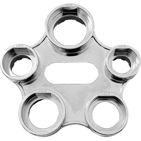 Clé d'installation d'aérateur, 10 tailles, alliage de zinc, clé de service universelle pour aérateur, clé de remplacement pour crépine de robinet d'aérateur (argent) (1/5)