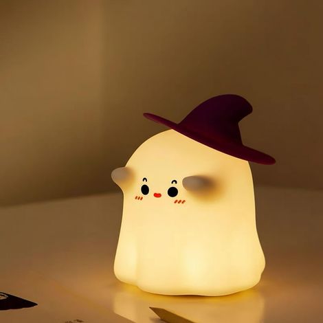 Lampe Magique Bébé, Veilleuse Enfant Silicone en Forme de Chiot, 7 Couleurs, Rechargeable USB, Toucher Doux (1/5)