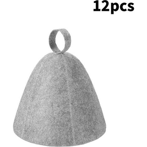 Lot de 12 chapeaux de sauna en feutre de qualité supérieure, très absorbants, accessoires de sauna, bain de vapeur pratique (gris) (1/5)