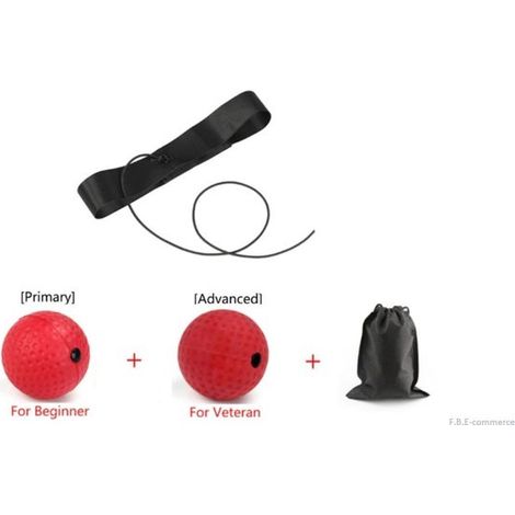 Balle de réaction de boxe fixée au bandeau, balle de vitesse pour usage domestique, balle d'entraînement anti-stress, équipement de boxe élastique de décompression, balle magique (1/5)