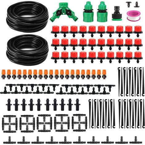 Système d'irrigation de jardin, kit d'arrosage goutte-à-goutte automatique (149 pièces) avec tuyau de 15 mètres Tuyau et kit d'arrosage automatique pour pelouses, jardins et serres (1/5)