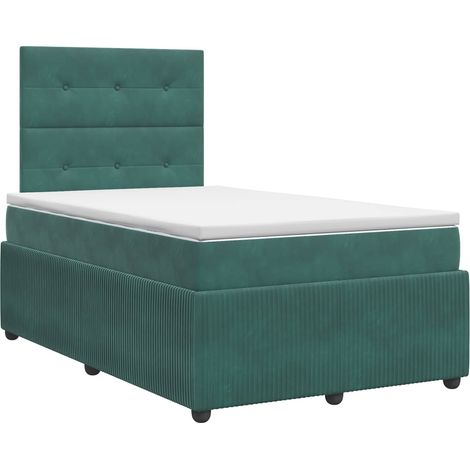 Maison Exclusive - Letto box spring con materasso Verde Scuro 120 x 200 cm Velluto (1/5)