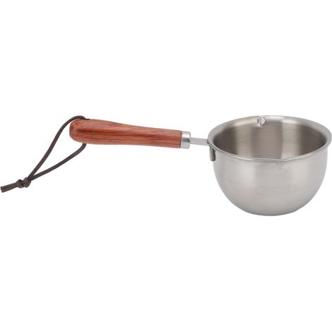 Mini poêle réchauffe-beurre en acier inoxydable, casserole à huile rapide à fond épaissi, petite casserole à lait L 200x57x53mm (1/5)