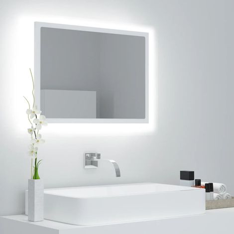 Miroir à LED de salle de bain Armoire à miroir LED Blanc 60x8,5x37 cm Acrylique -82735 (1/5)