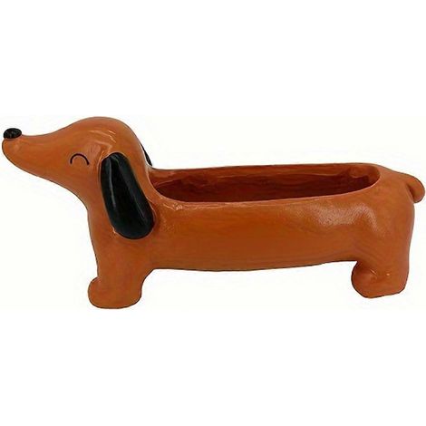 Pot de fleurs en résine en forme de chien - Pot de jardin décoratif Daisy le chien (1/5)