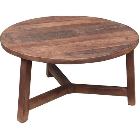 Table basse ronde en bois recyclé Indra (1/5)