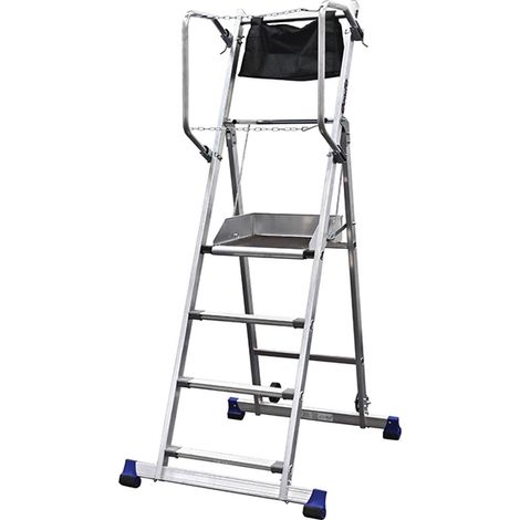 Escabeau PIRL 4 marches - Hauteur max. de travail 2.90m - 18-134