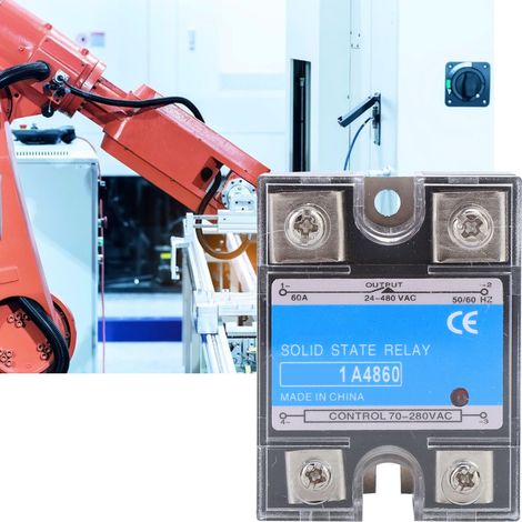 Einphasiges Halbleiterrelais 70-280VAC Eingang 24-480VAC Last AC AC SSR Elektrische Ausrüstung für CNC-Maschinen (BERM-1 A4860 (60A)) (1/5)