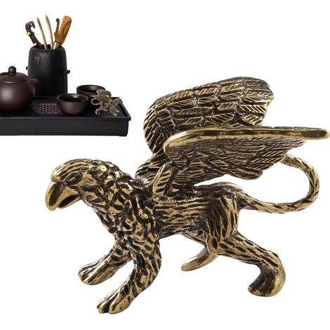 Petite Statue De Griffons Style Rétro Antique Décoration Multifonctionnelle Petit Modèle Griffons Laiton Table Sculpture Décorative Antique pour Salon Chambre Table Étagère Casiers (1/5)