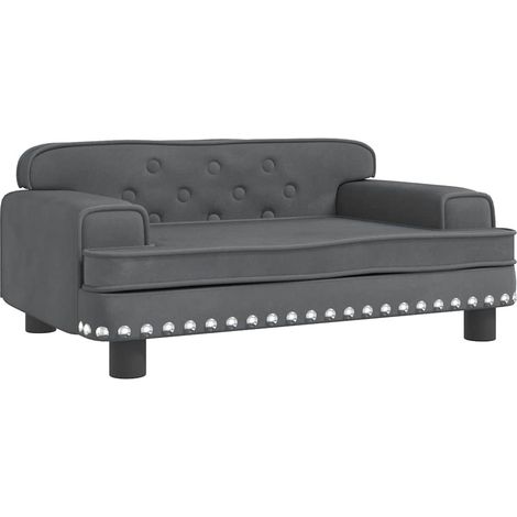 vidaXL Kinder-Couch dunkelgrau 70x45x30 cm Velours
