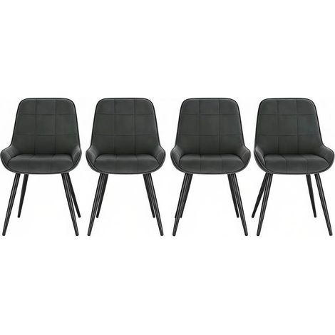 CHICFURN Pack de 4 sillas de comedor 52,5 x 51 x 81,5 cm terciopelo gris oscuro con reposabrazos (1/5)