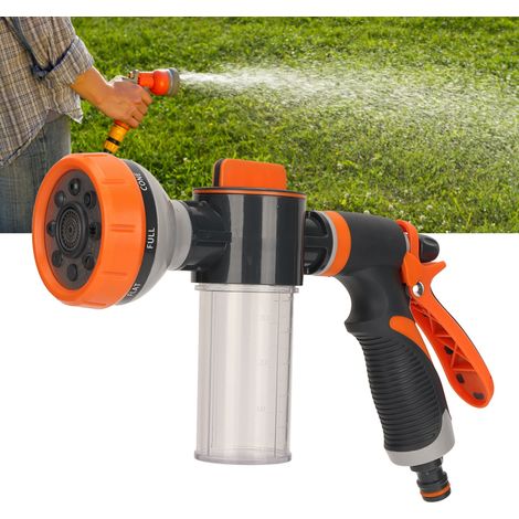 Neue Schaumsprühdüse für Desinfektion, Reinigung, Insektenschutz, Autowäsche und Nährstoffapplikation. Hochdruck-Multifunktions-Wasserpistole mit integriertem Schraubenschlüssel. (1/5)