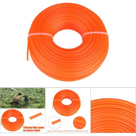 Fil de coupe-bordures en nylon de 2,4 mm, fil rond, pour coupe-bordures thermiques, 50 m (1/4)