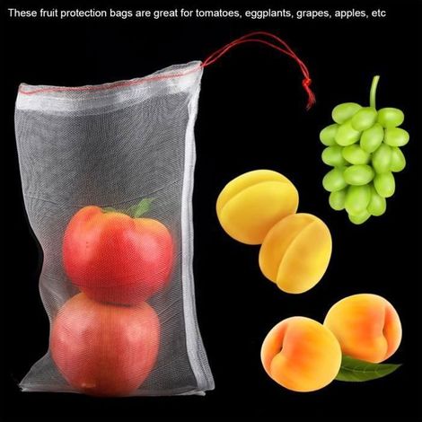 50pcs sacs de protection de fruits de plante sac de maille de cordon contre les insectes nuisibles outils de jardin (25 15 cm)-Ywey (1/4)