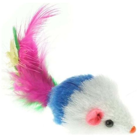 Ensemble de 10 souris en peluche naturelle, jouets interactifs adaptés aux chats - jouets amusants et éducatifs (1/3)