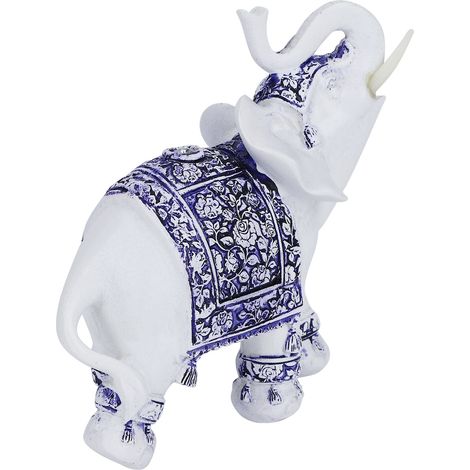 Figurine d'animal en résine pour la maison, représentation d'animal mignon, décoration intérieure, porcelaine bleue et blanche, taille M (16221) (1/5)