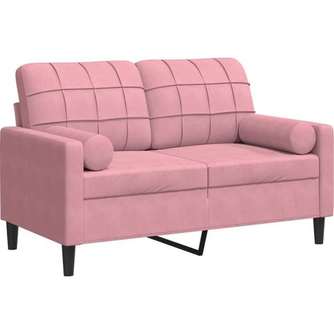 Maison Exclusive - Divano a 2 Posti con Cuscini Rosa 120 cm in Velluto