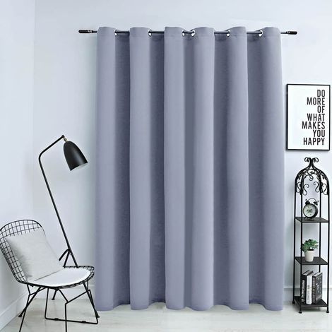 Rideau occultant à œillets métalliques, gris, 290 x 245 cm (1/5)