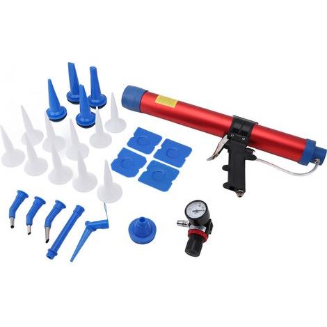 Dispositif de calfeutrage à air de 600 ml, outil de calfeutrage pneumatique, ensemble de grattoirs de buse, outils de couture G1/4 pour la rénovation de bâtiments avec valve réglable (1/5)