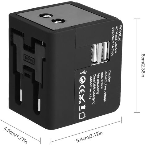 Adaptateur Universel de Voyage avec Ports USB et Charge Rapide (1/5)