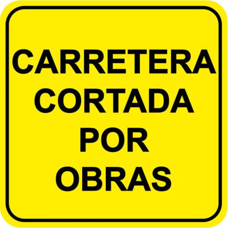 Señal reflectante carretera cortada por obras SEKURECO 60 x 60 cm (1/3)