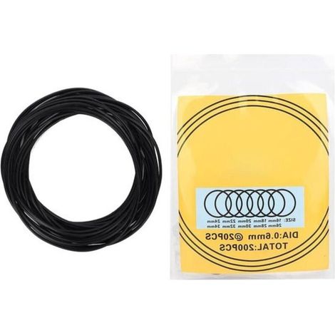 Kit de 200 joints toriques en caoutchouc étanches pour l'étanchéité du fond de montre - Outil de réparation avec joints toriques et joints d'étanchéité - Kit de réparation de montres 0,6 mm - Joints d (1/5)