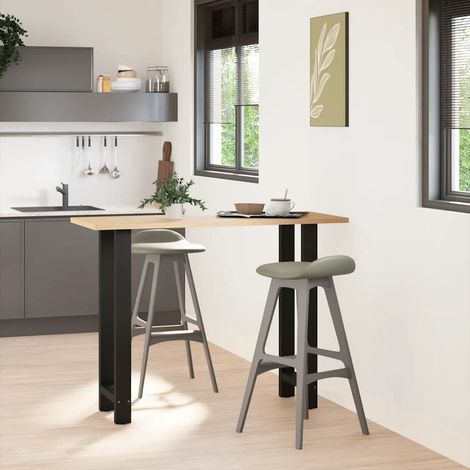 Pied de meuble,Pieds de table de bar Noir 2 pièces 50 x (100-101) cm Acier CFW72197 (1/5)