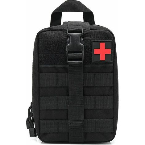 Erste-Hilfe-Set, Survival-Kit, Erste-Hilfe-Set, Notfall-Medizin-Set für Camping, Arbeitsplatz, Schwarz (leer), (1/4)