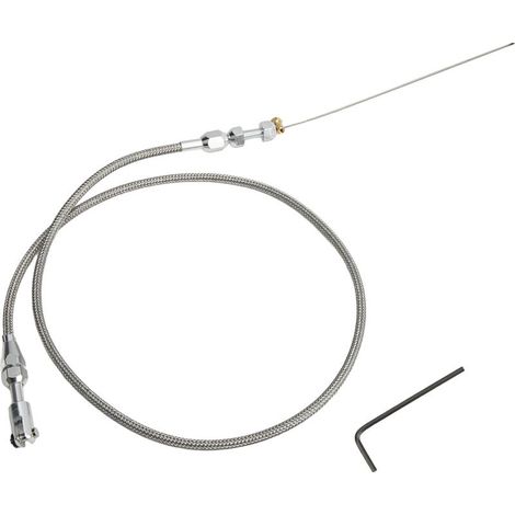 1 câble d'accélérateur, acier inoxydable, gaine résistante à l'usure, clé hexagonale incluse, pour moteurs Chevy LS1 4,8/5,3/6,0 L (1999-2007) (1/5)