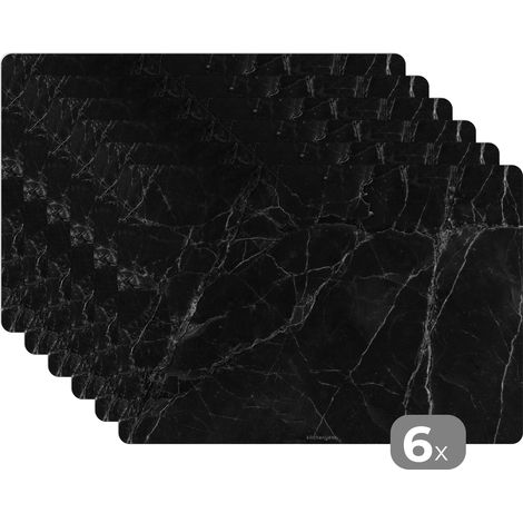 SETS DE TABLE Noir - Marbre Lot de 6 Tapis Antidérapant 45x30 (1/5)