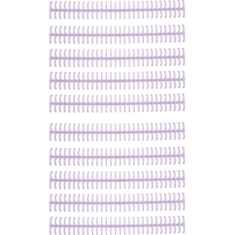 Lot de 10 spirales de reliure, peignes à 30 trous, bande plastique pour feuilles mobiles, diamètre 1,27 cm, lilas (1/5)