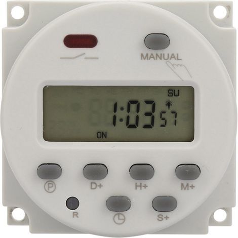 Minuterie Numérique Programmable 7 Jours Affichage Digital 1S à 168h 5VA (12V DC) (1/5)
