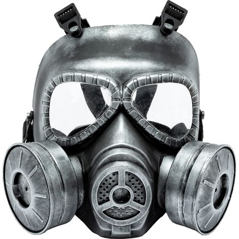 Schwarze taktische Gasmaske – Atemschutzmaske im Militärstil für den Gesichtsschutz im Freien (1/4)