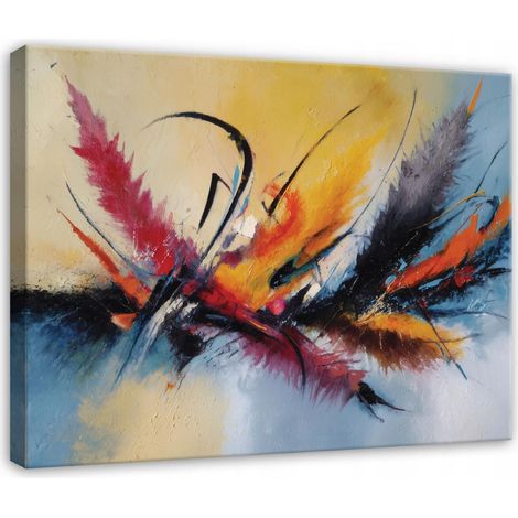 Leinwandbild Abstrakt Aquarell, sanfte Wanddeko für Schlafzimmer, Wohnzimmer und Küche, hochauflösender Druck, 40 x 30 cm