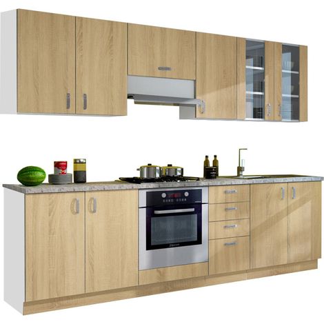 Conjunto de cocina Tucson 166 , 260x48cm, Vidrio templado, Aglomerado laminado (1/4)