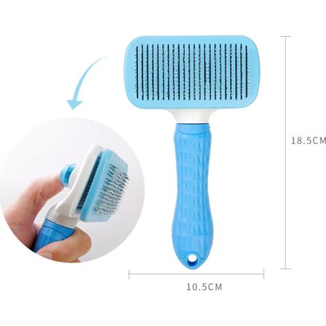 Peigne carré bleu pour enlever les poils, outil de nettoyage pour animaux de compagnie (1/5)