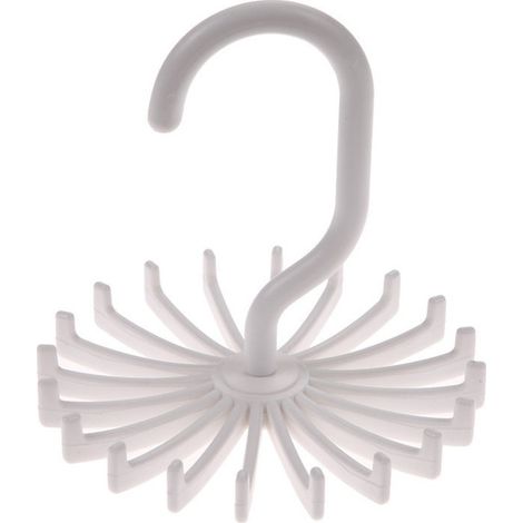 Può contenere 20 cinturini per scialli, porta cravatte, cravatte regolabili, cinturino per sciarpa, appendiabiti, gancio per cravatta, sacchetto per riporre le sciarpe, 1 pezzo (bianco) (1/5)