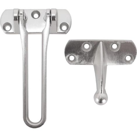 Serratura girevole di sicurezza per porta domestica - Lega d'argento - Antifurto - Fermaporta di sicurezza migliorato - Per uso interno ed esterno - Sicurezza affidabile (1/5)