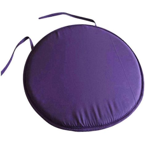 Coussins de chaise ronds (violets) pour intérieur et extérieur, avec attaches, pour chaises de salle à manger et chaises de jardin. (1/2)