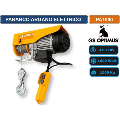 GS OPTIMUS PA1000 PARANCO ARGANO ELETTRICO CON PORTATA MAX 1000 KG E POTENZA DI 1600W CON COMANDO REMOTO (1/4)