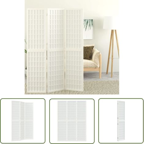 Cloison de séparation pliable 3 panneaux 120x170 cm Blanc (1/5)