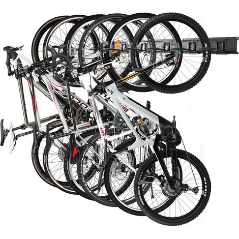 Porte-vélos, support mural pour vélo de garage, 6 porte-vélos et 6 crochets pour casques, capacité maximale 272 kg, 162 cm (1/5)