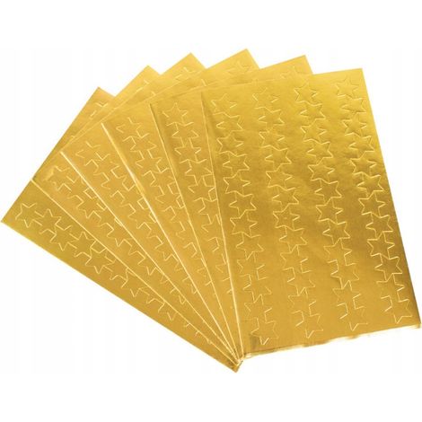 Adesivi a forma di stella dorata per decorazioni fai da te, 13 mm, 288 pezzi (1/3)