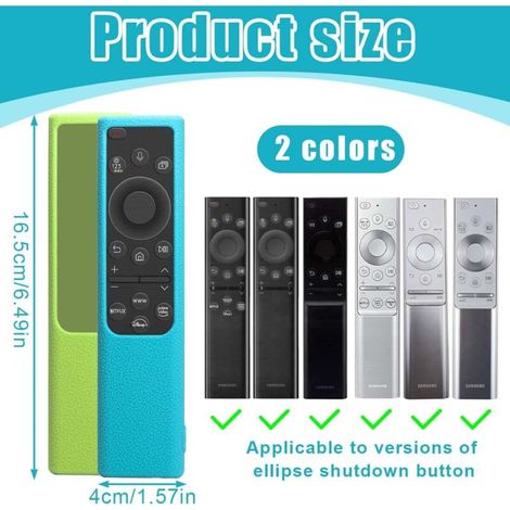 Custodia protettiva in silicone antiurto per telecomando Samsung Smart TV, composta da 2 pezzi, alimentata a energia solare. (1/4)