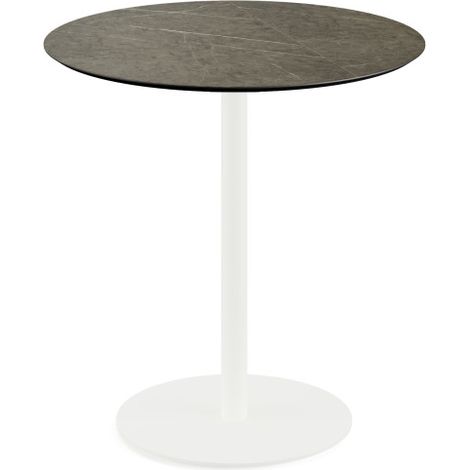 Urban table de bistrot avec piètement blanc + plateau HPL Midnight Marble Ø70 cm - Feros (1/3)