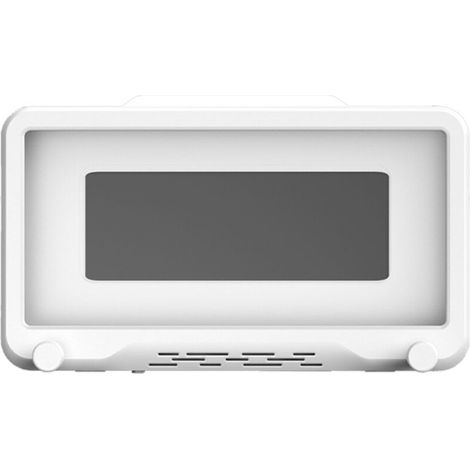 Support mural blanc pour téléphone, étanche, avec coque tactile, pour salle de bain, cuisine ou baignoire. Convient pour miroir. (1/5)