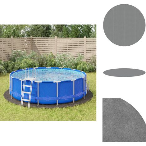 Poolabdeckungen & -unterlagen - Living Pool-Bodentuch Hellgrau Ø428 cm Polyester Geotextil