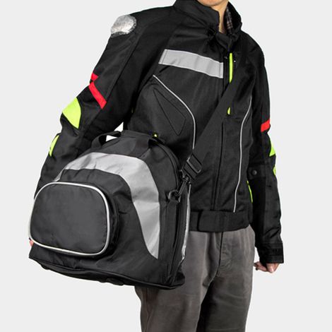Multifunktionaler, wasserdichter Rucksack für Motorradhelme, tragbares Gepäck (Grau/Schwarz) (1/5)