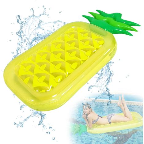 Matelas piscine 185 cm motif ananas Gonflable, confortable, idéal plage ou océan